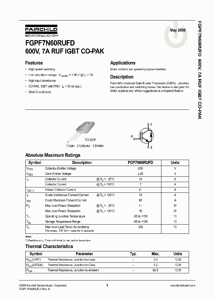 FGPF7N60RUFD_659554.PDF Datasheet