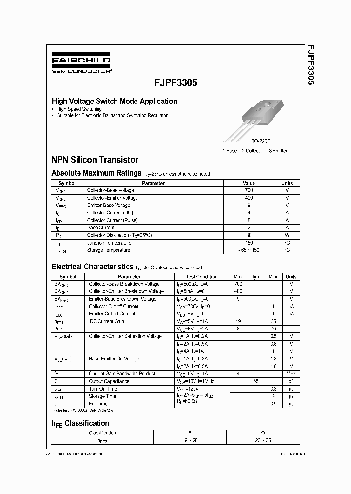 FJPF3305_1240371.PDF Datasheet