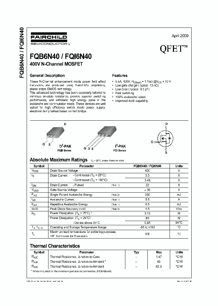 FQI6N40_1241649.PDF Datasheet