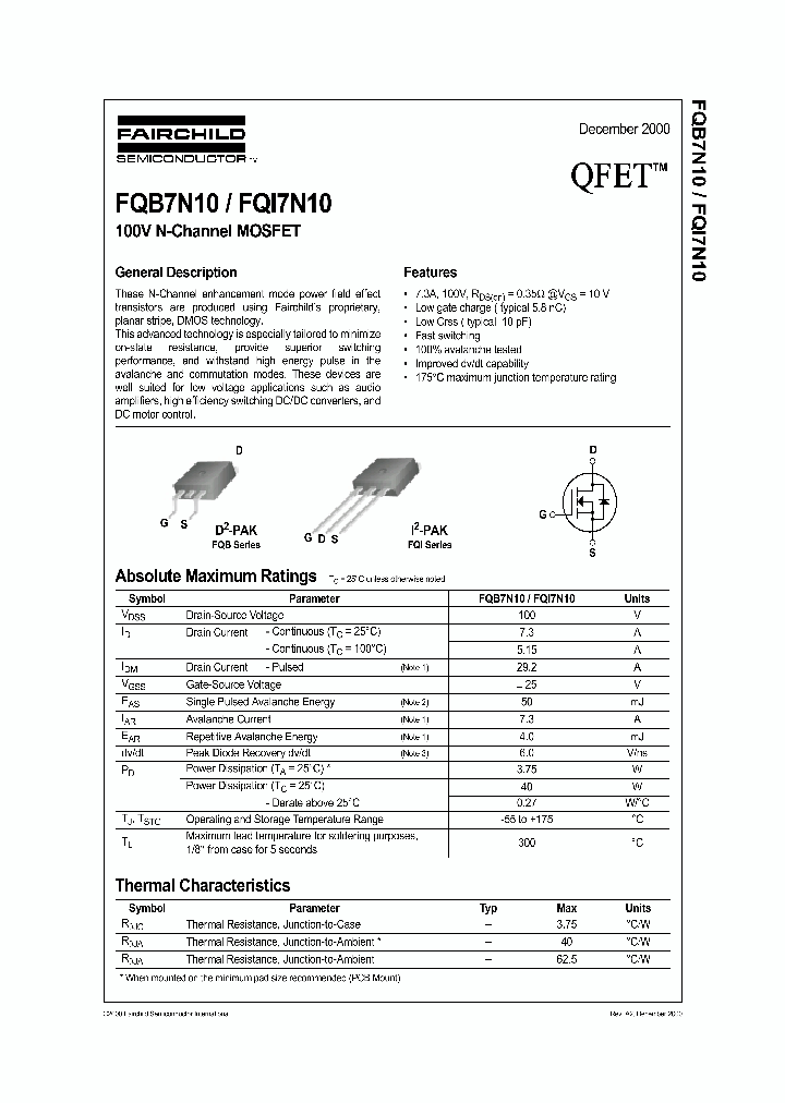 FQI7N10_1241661.PDF Datasheet