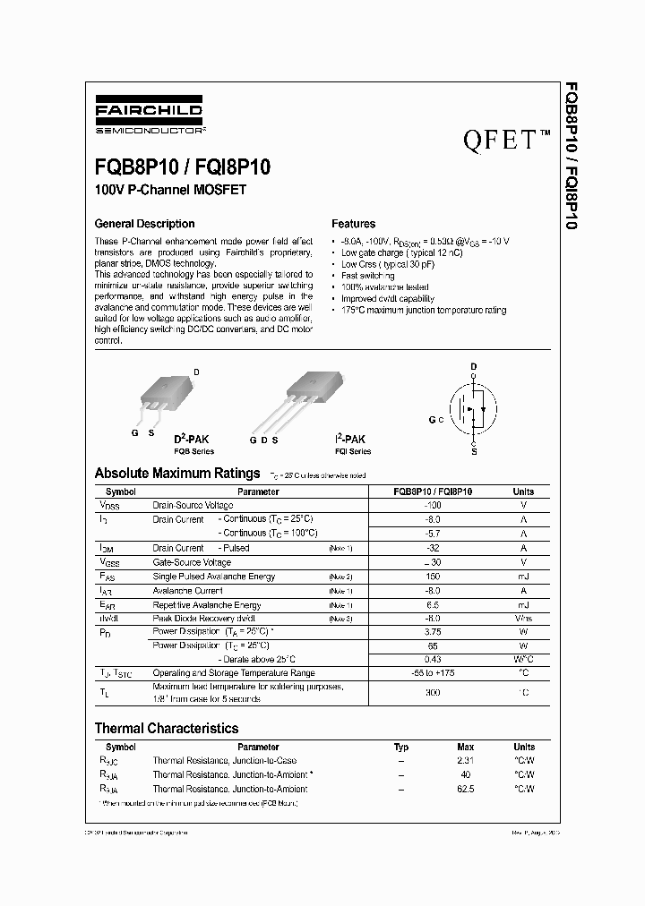 FQI8P10_1241674.PDF Datasheet