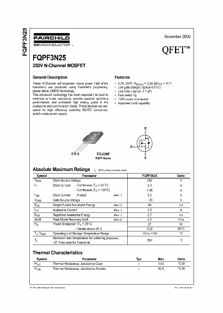 FQPF3N25_1241854.PDF Datasheet