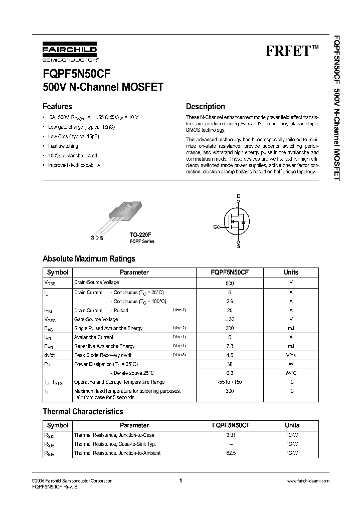 FQPF5N50CF_1241884.PDF Datasheet