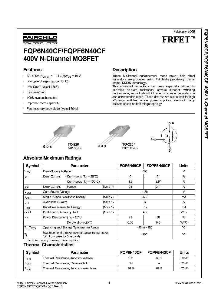 FQPF6N40CF_1241896.PDF Datasheet