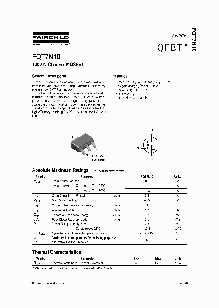 FQT7N10_1052301.PDF Datasheet