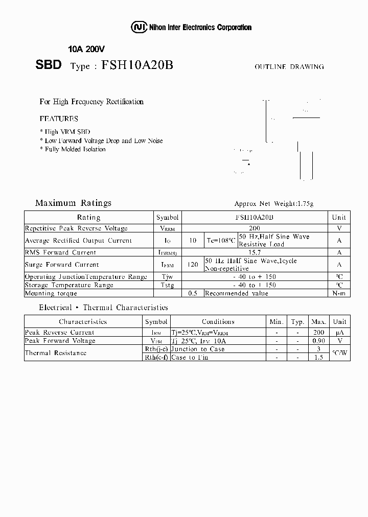 FSH10A20B_1242925.PDF Datasheet