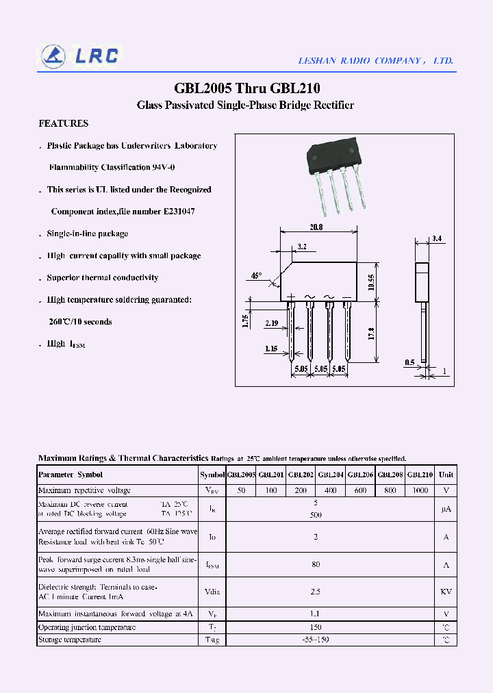 GBL201_627114.PDF Datasheet