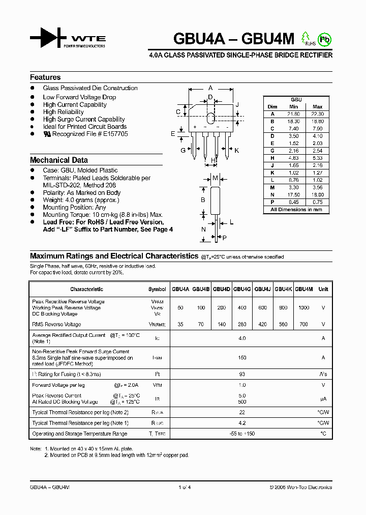 GBU4M_1244346.PDF Datasheet