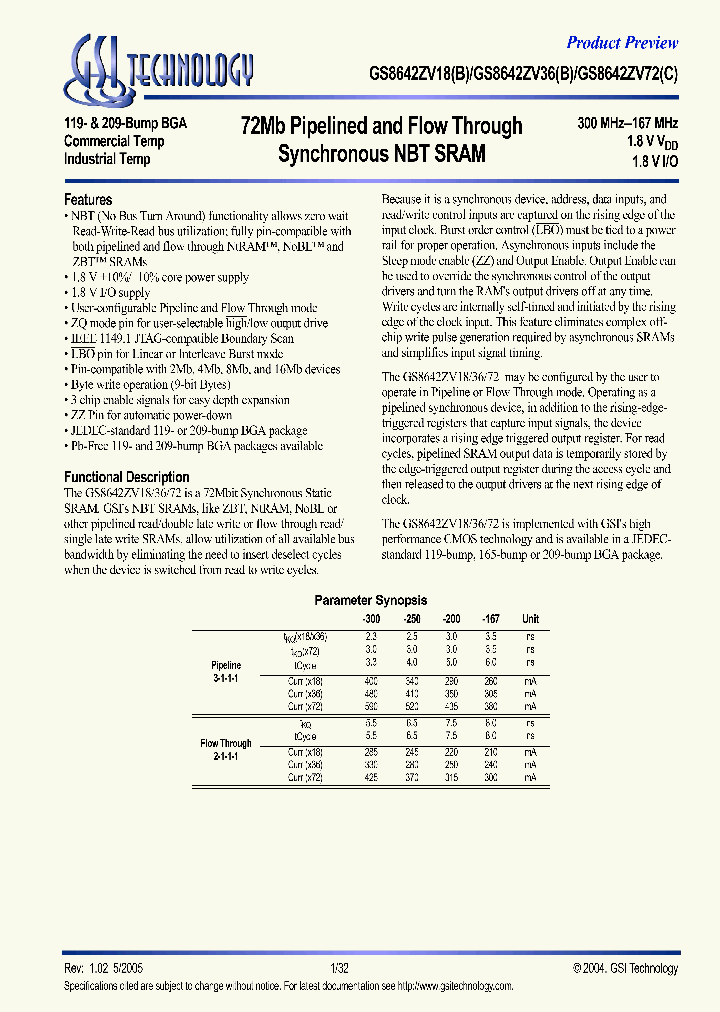 GS8642ZV18B-300I_619505.PDF Datasheet