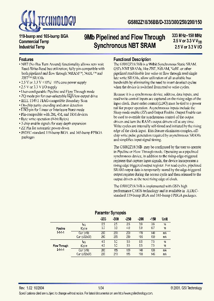 GS882Z18BB-150I_622617.PDF Datasheet