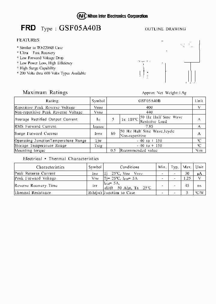 GSF05A40B_1246174.PDF Datasheet