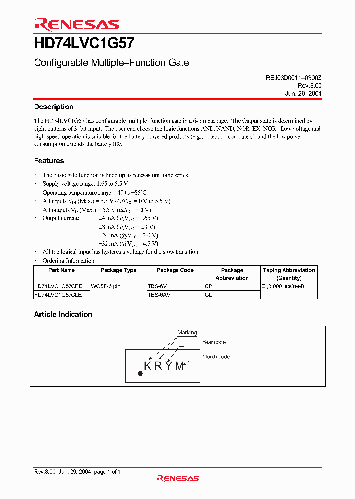 HD74LVC1G57_1134374.PDF Datasheet