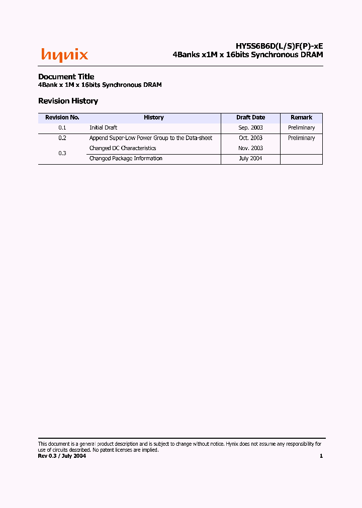 HY5S6B6DLF-BE_719768.PDF Datasheet