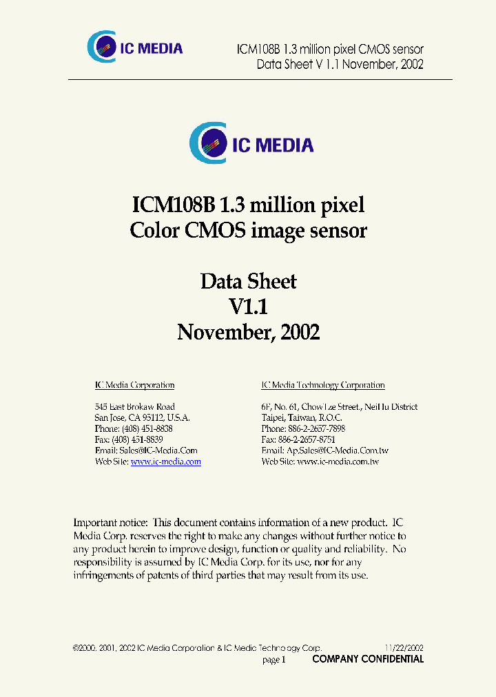 ICM108B_1252687.PDF Datasheet