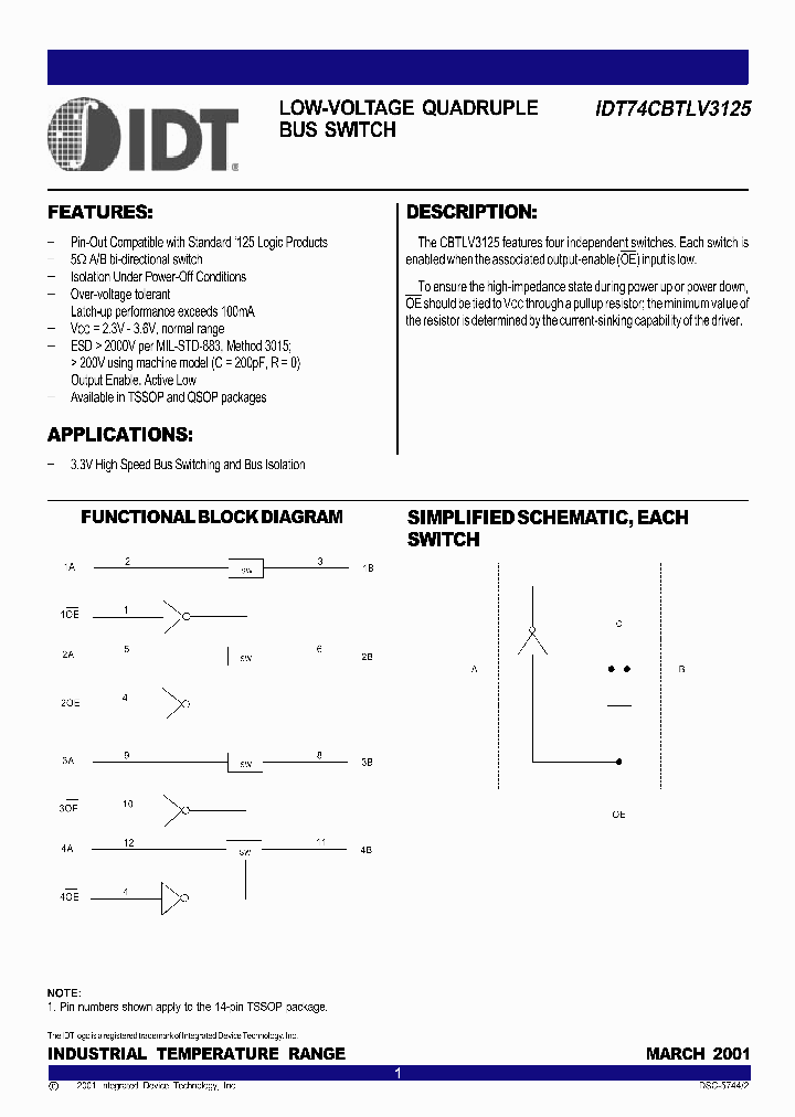 IDT74CBTLV3125_1048716.PDF Datasheet