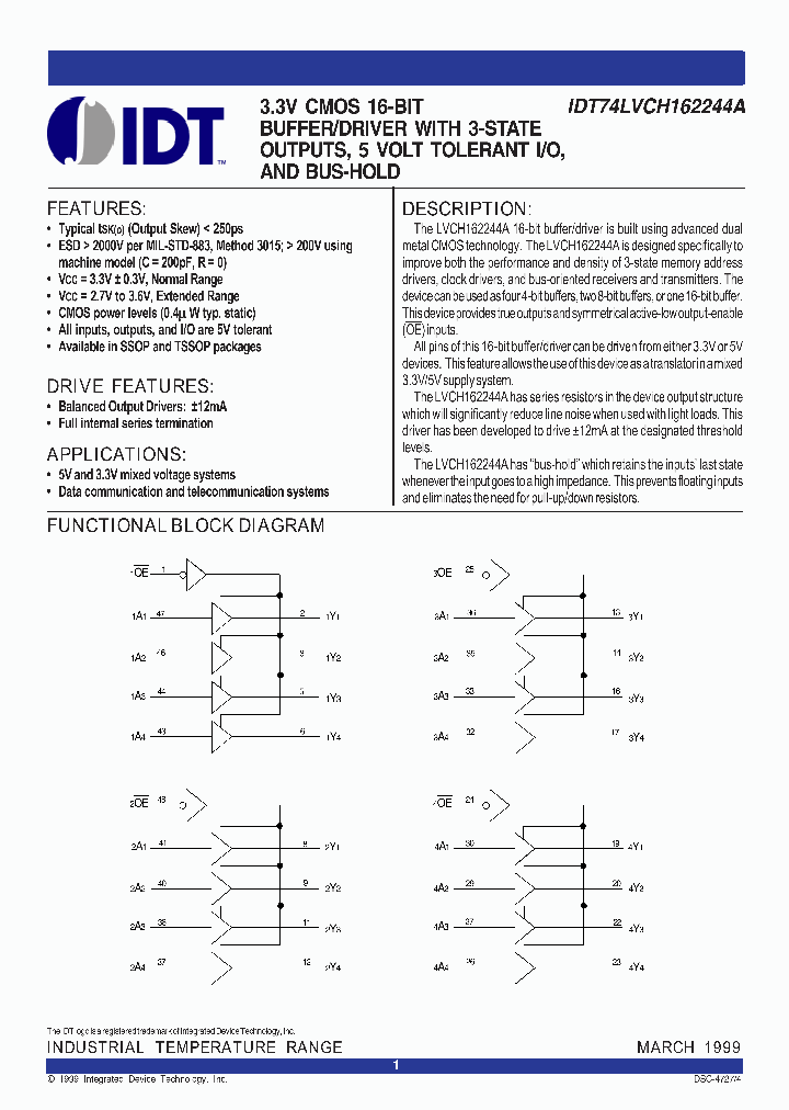 IDT74LVCH162244APV_1254088.PDF Datasheet