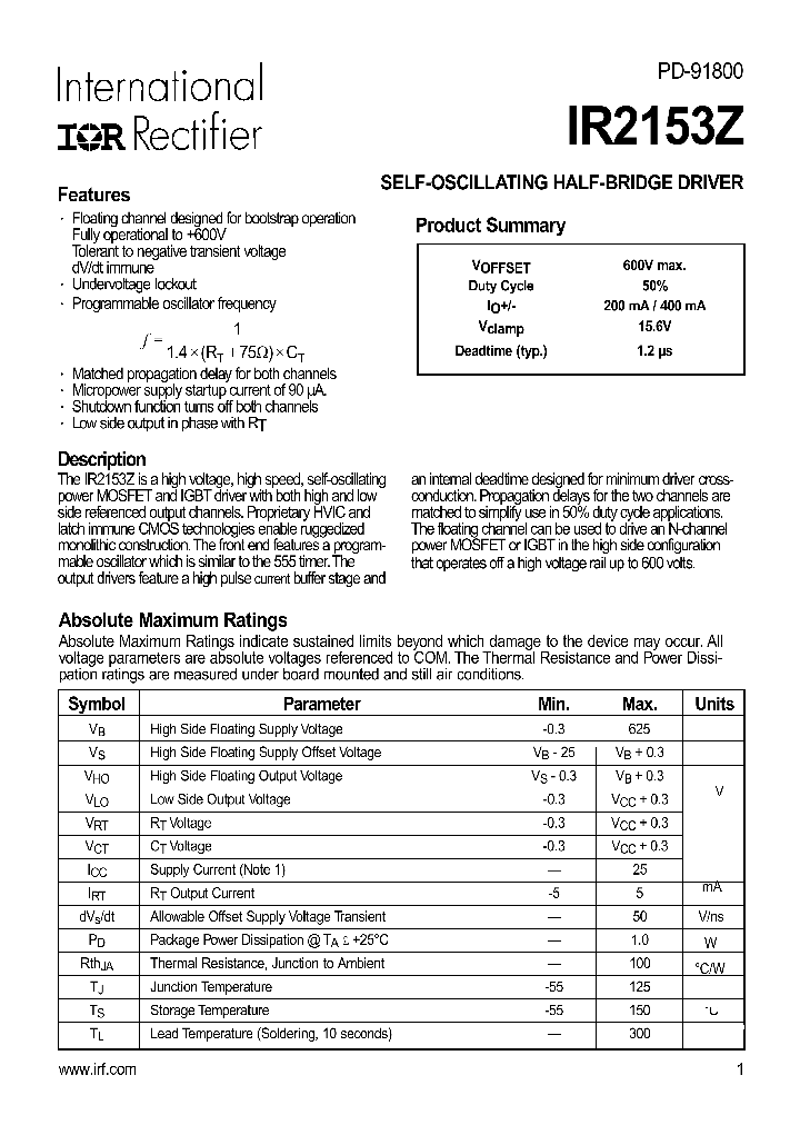IR2153Z_1255206.PDF Datasheet