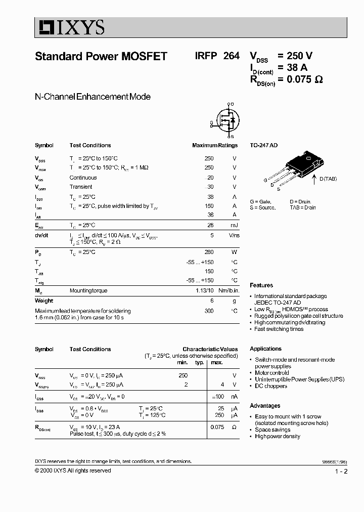 IRFP264_1255995.PDF Datasheet