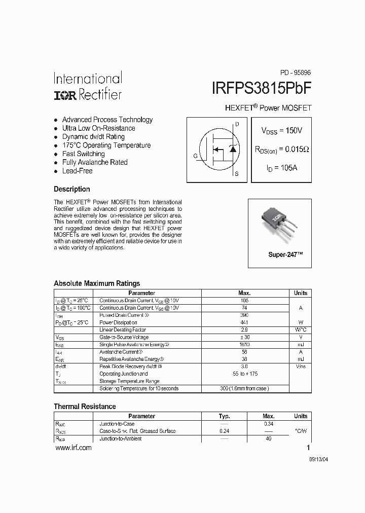 IRFPS3815PBF_1256052.PDF Datasheet