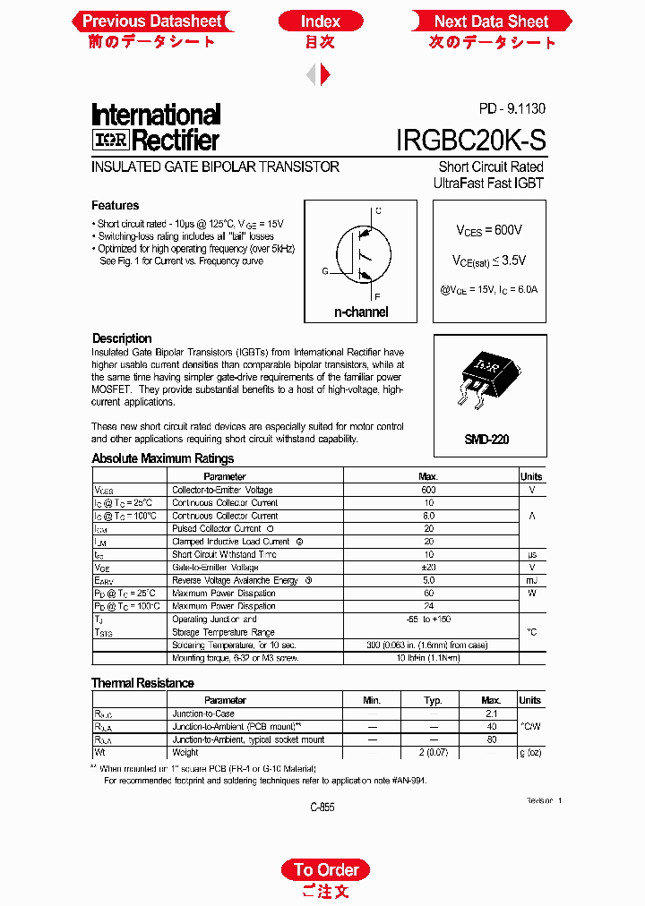 IRGBC20K-S_1256432.PDF Datasheet