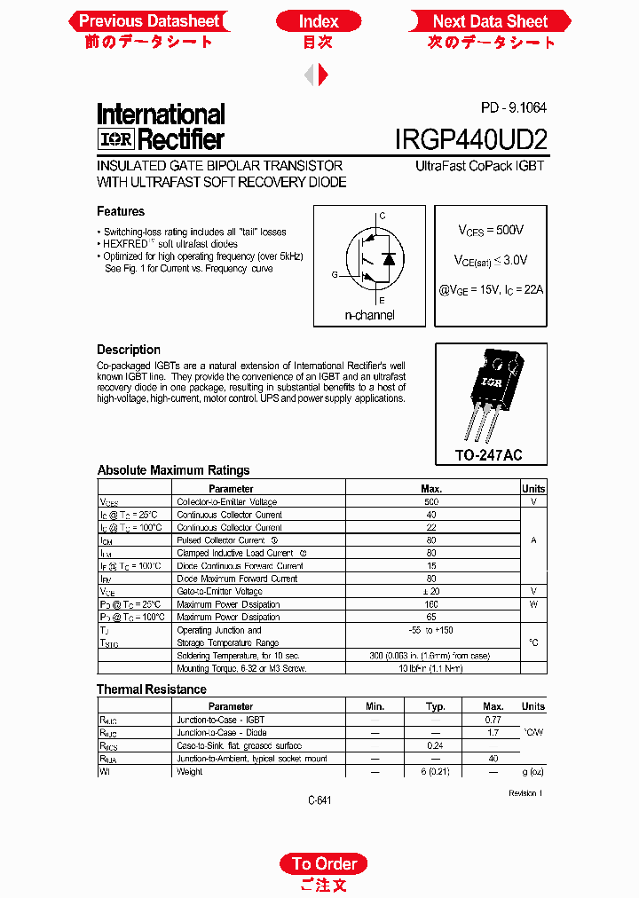 IRGP440UD2_1256483.PDF Datasheet