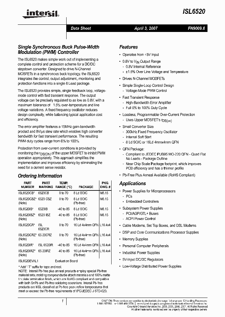 ISL652007_706335.PDF Datasheet