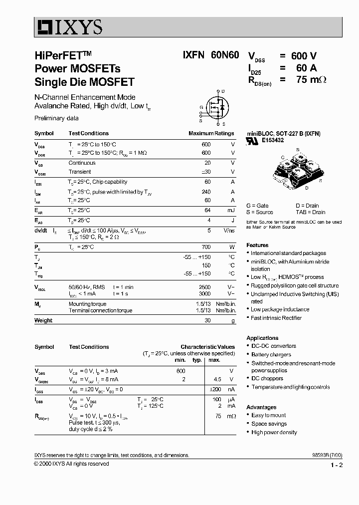 IXFN60N60_1258030.PDF Datasheet