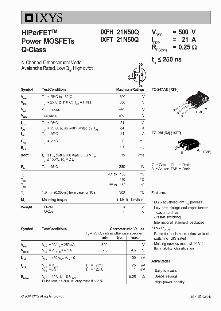 IXFT21N50Q_1258062.PDF Datasheet