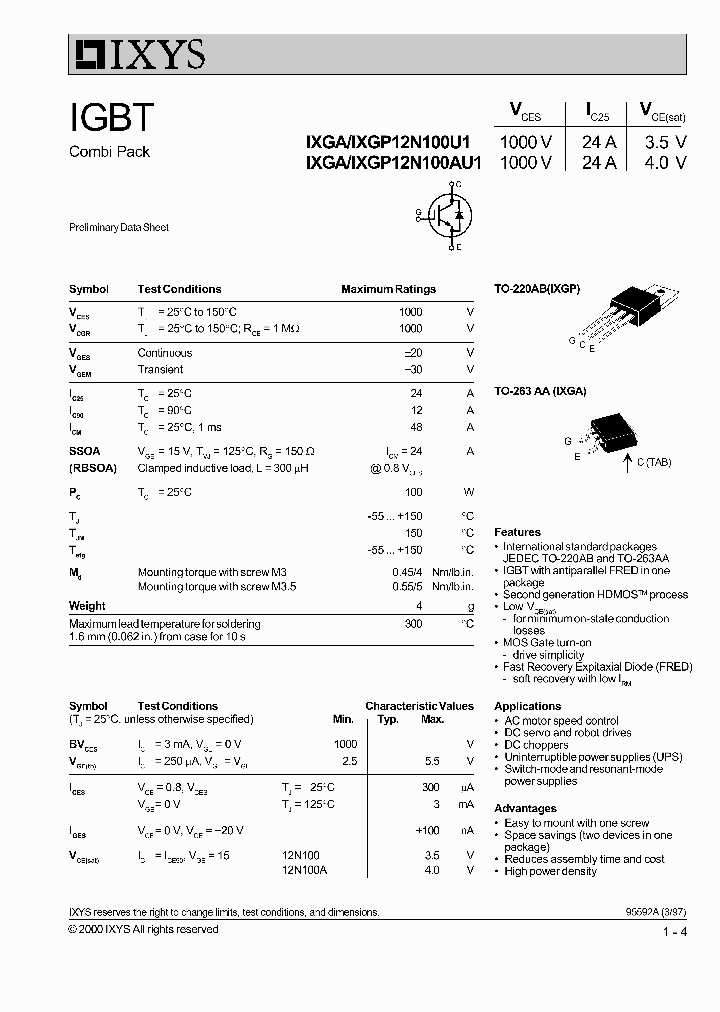 IXGP12N100U1_1258154.PDF Datasheet