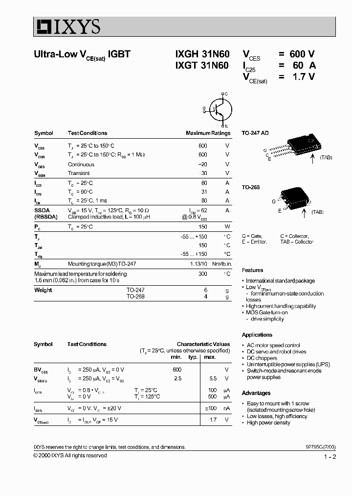 IXGT31N60_1258185.PDF Datasheet