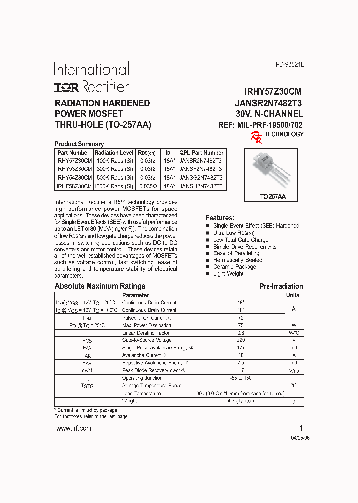 IRHF58Z30CM_939232.PDF Datasheet