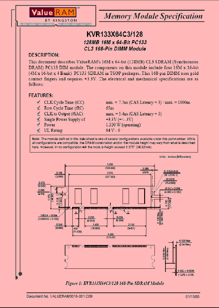 KVR133X64C3128_1261928.PDF Datasheet