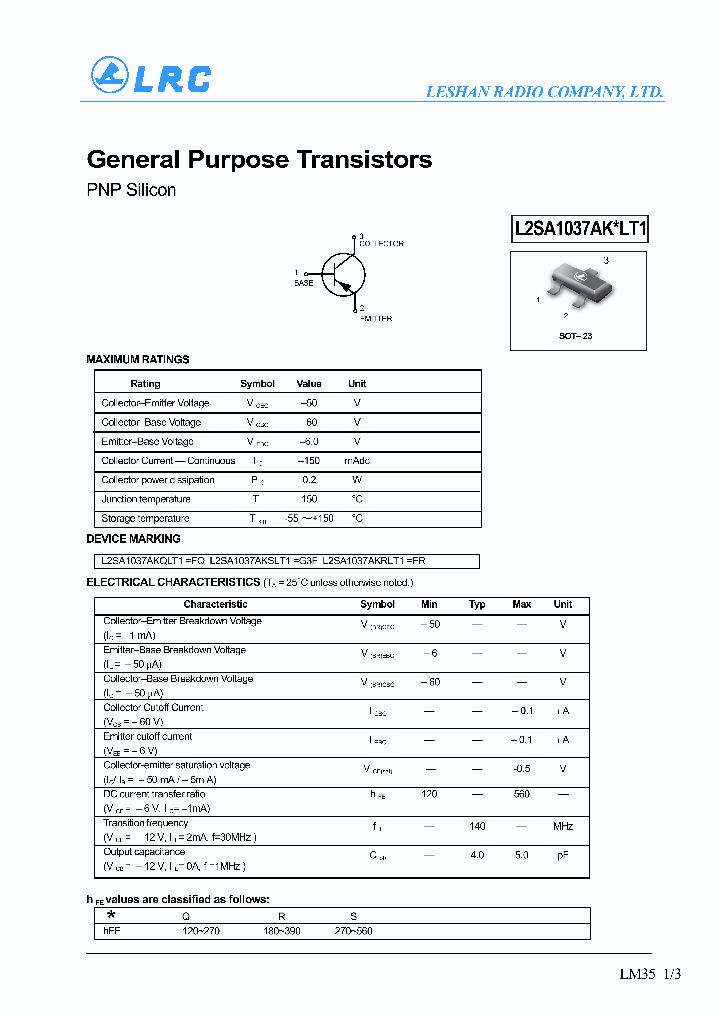 L2SA1037AKSLT1_1262112.PDF Datasheet