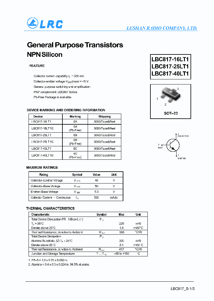 LBC817-16LT1_782466.PDF Datasheet