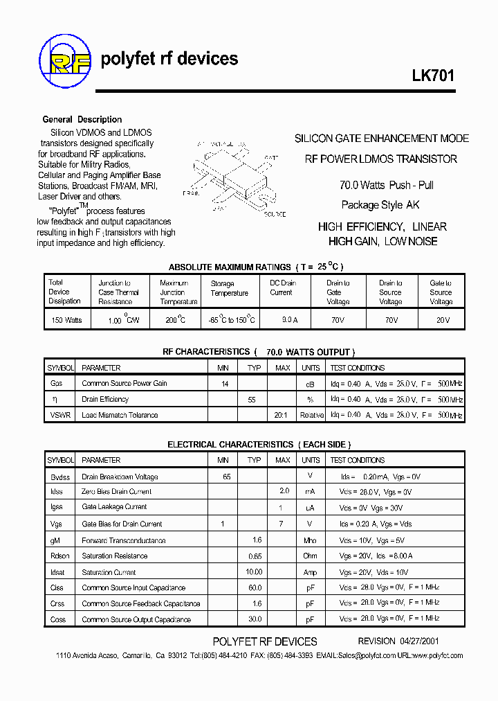 LK701_1264740.PDF Datasheet