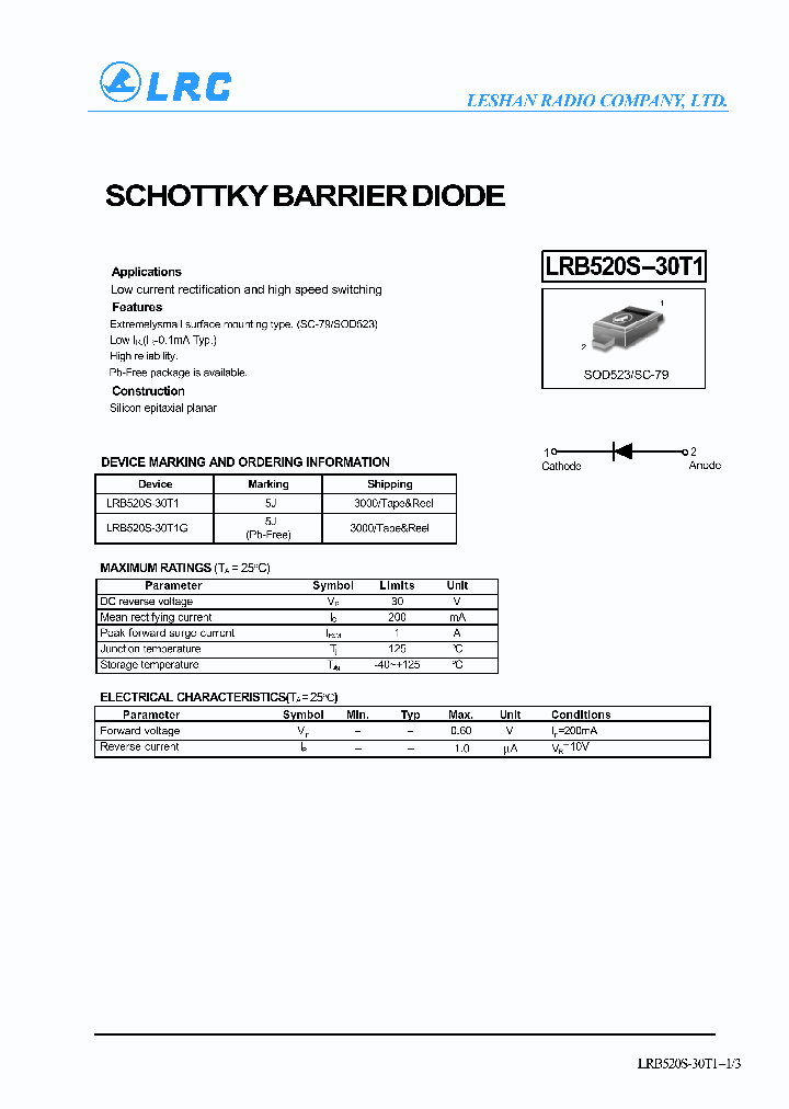 LRB520S-30T1G_1267168.PDF Datasheet