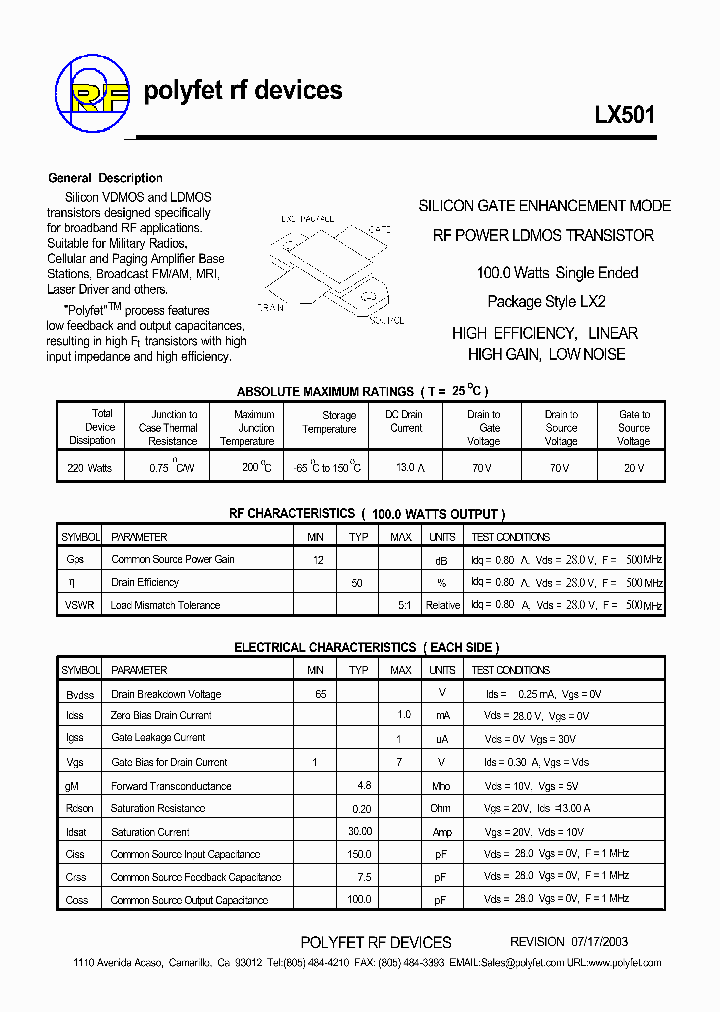 LX501_1268664.PDF Datasheet