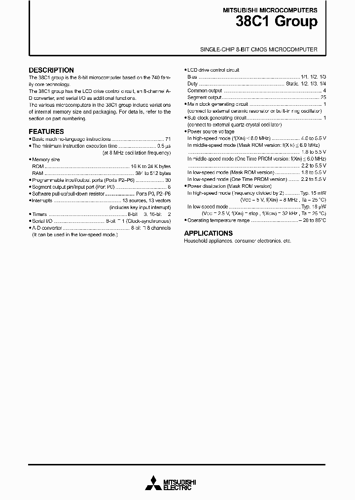 M38C13E6HP_1269533.PDF Datasheet