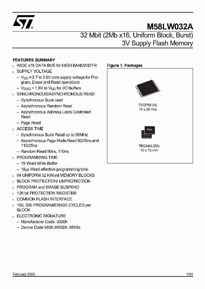 M58LW032A90ZA1T_865780.PDF Datasheet