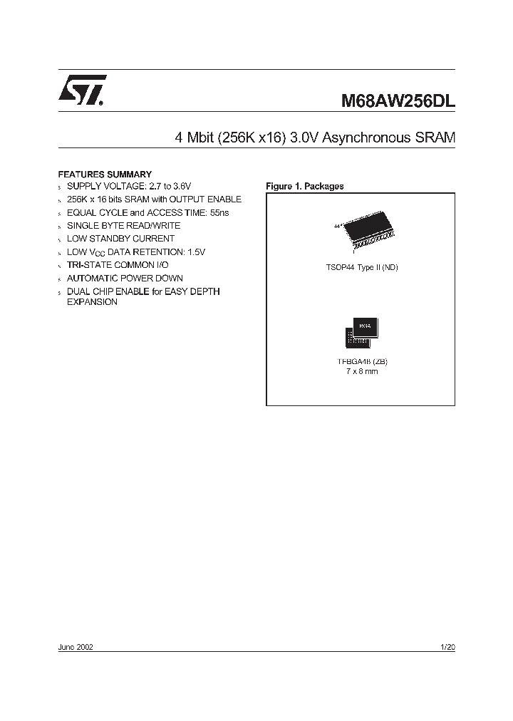 M68AW256DL70ZB6T_1270632.PDF Datasheet