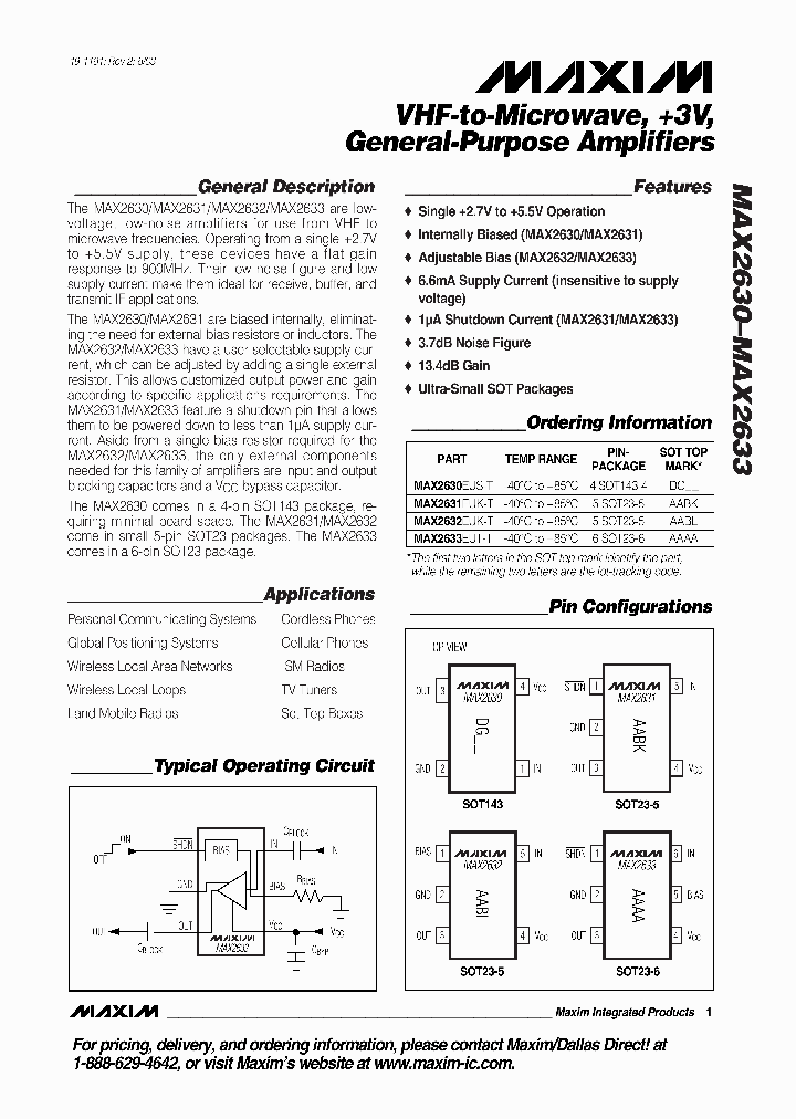 MAX2633EUT-T_1272840.PDF Datasheet