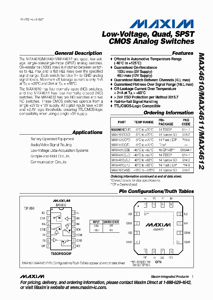 MAX4612_1273359.PDF Datasheet