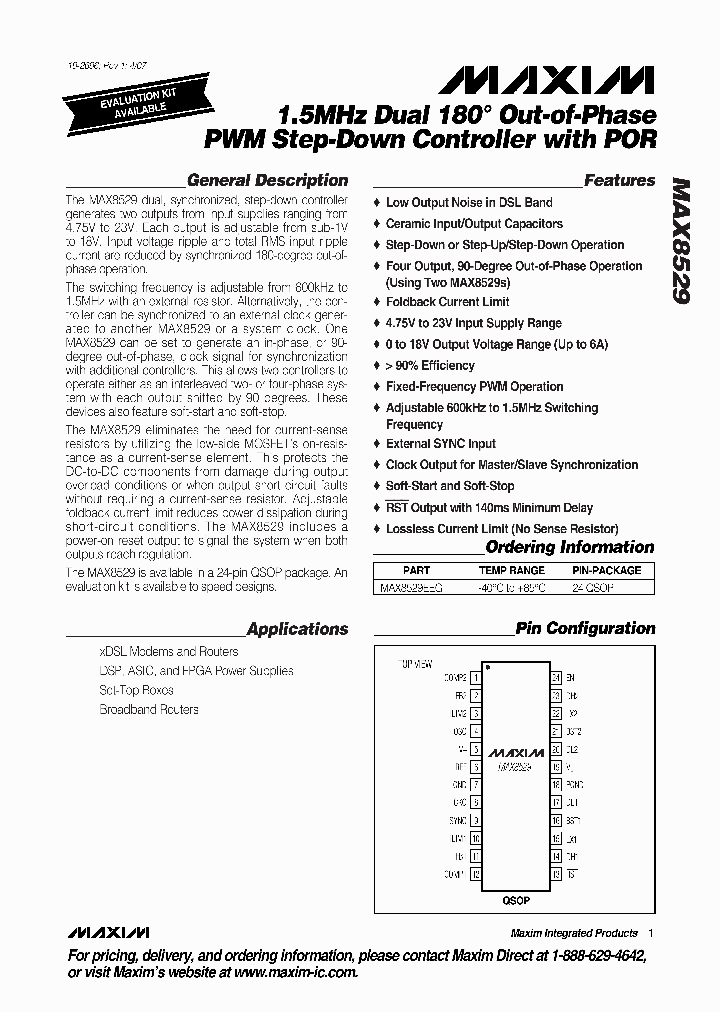 MAX8529EEG_1274061.PDF Datasheet