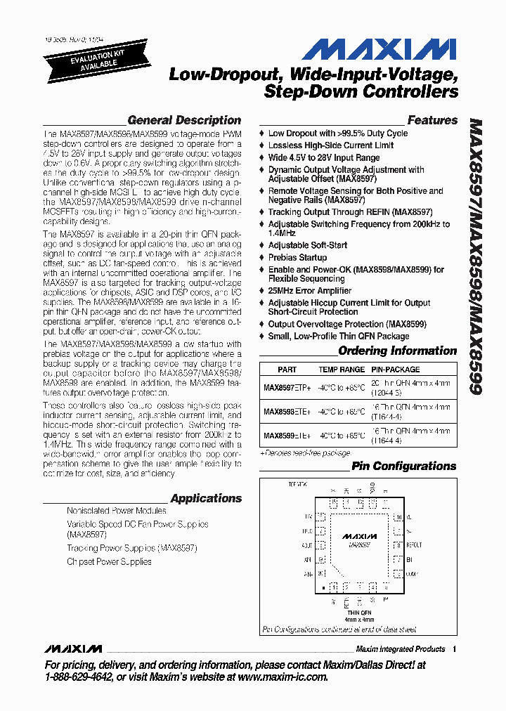 MAX8599ETE_1274094.PDF Datasheet