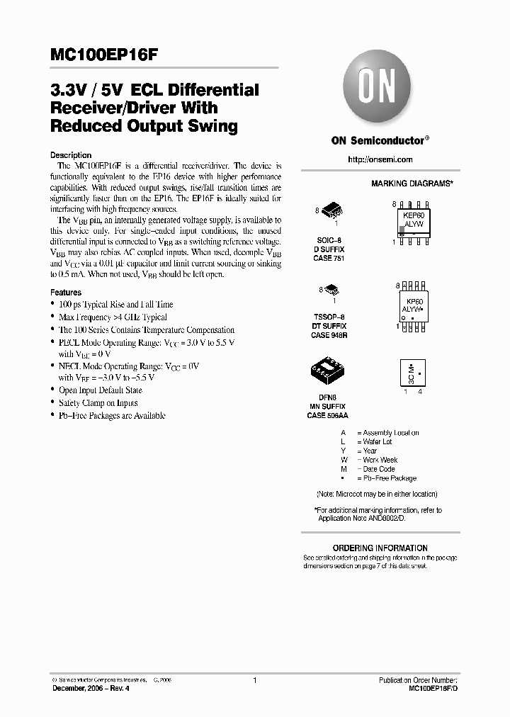 MC100EP16F_705264.PDF Datasheet