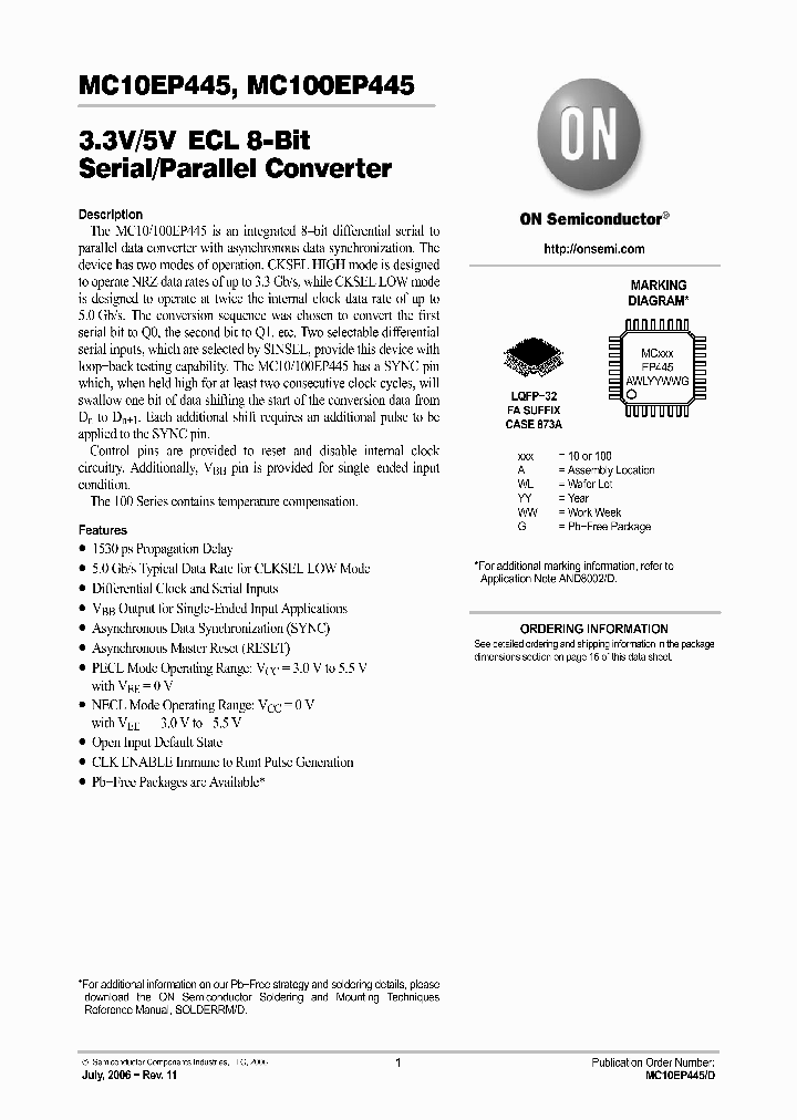 MC100EP445FAG_743081.PDF Datasheet