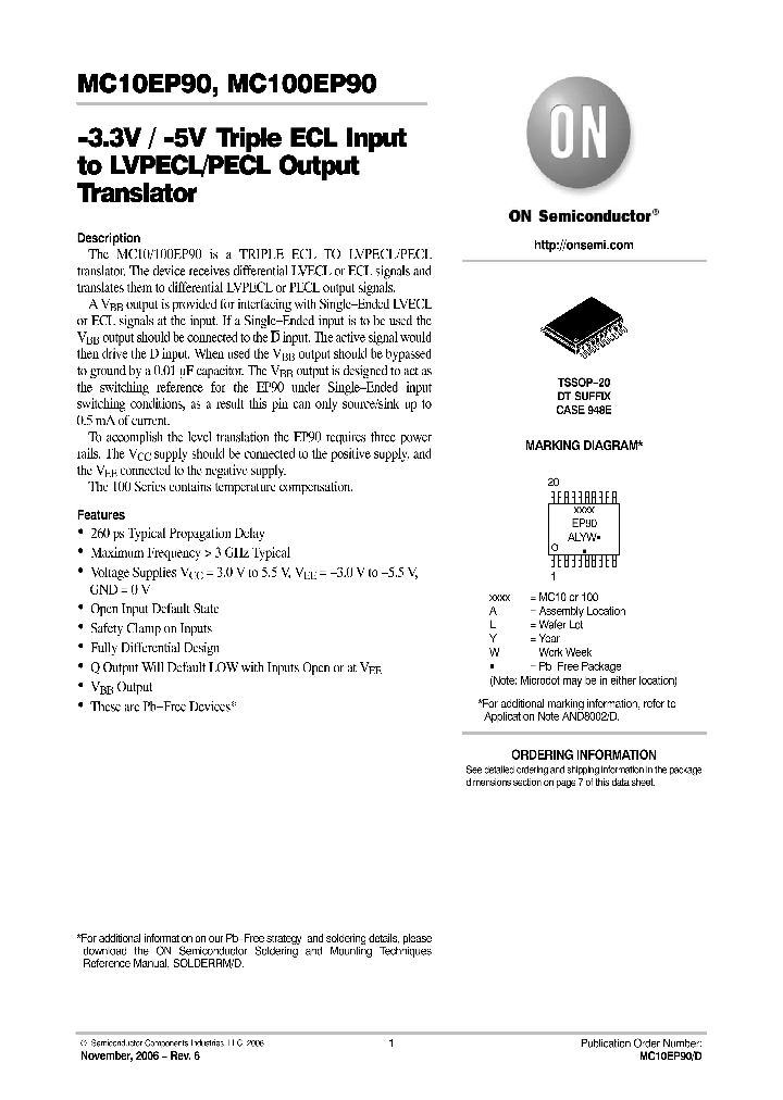 MC100EP90DT_705303.PDF Datasheet