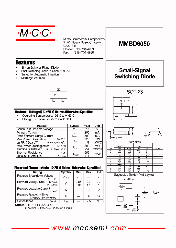 MMBD6050_1151905.PDF Datasheet