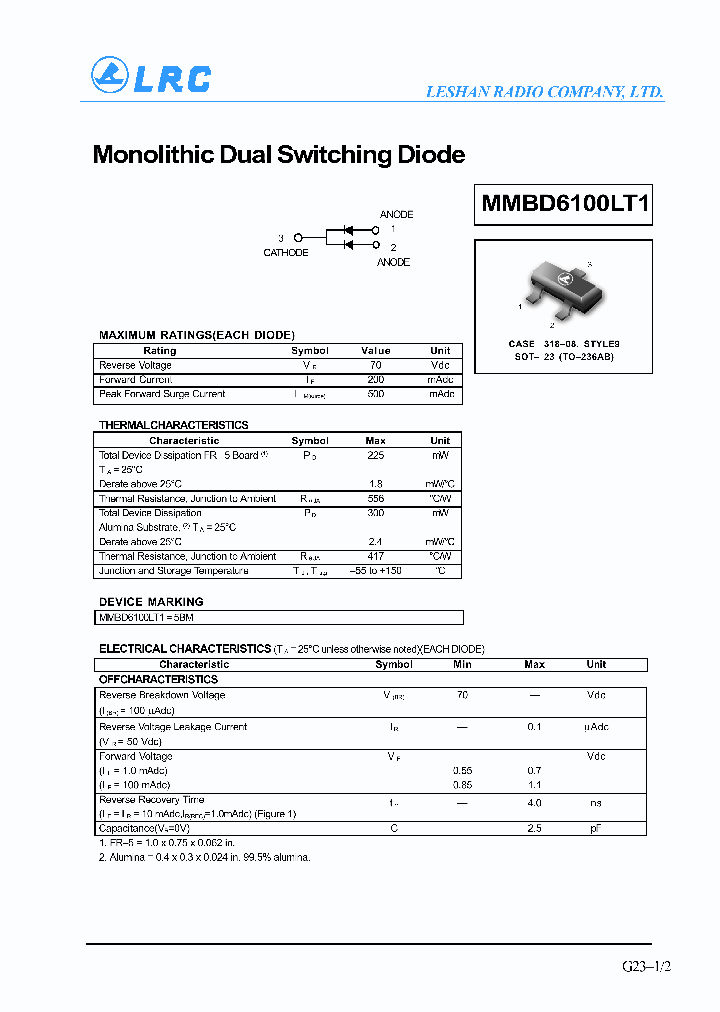 MMBD6100LT1_1059627.PDF Datasheet