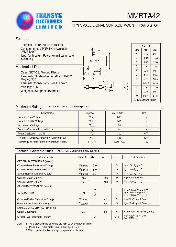 MMBTA42_1151916.PDF Datasheet